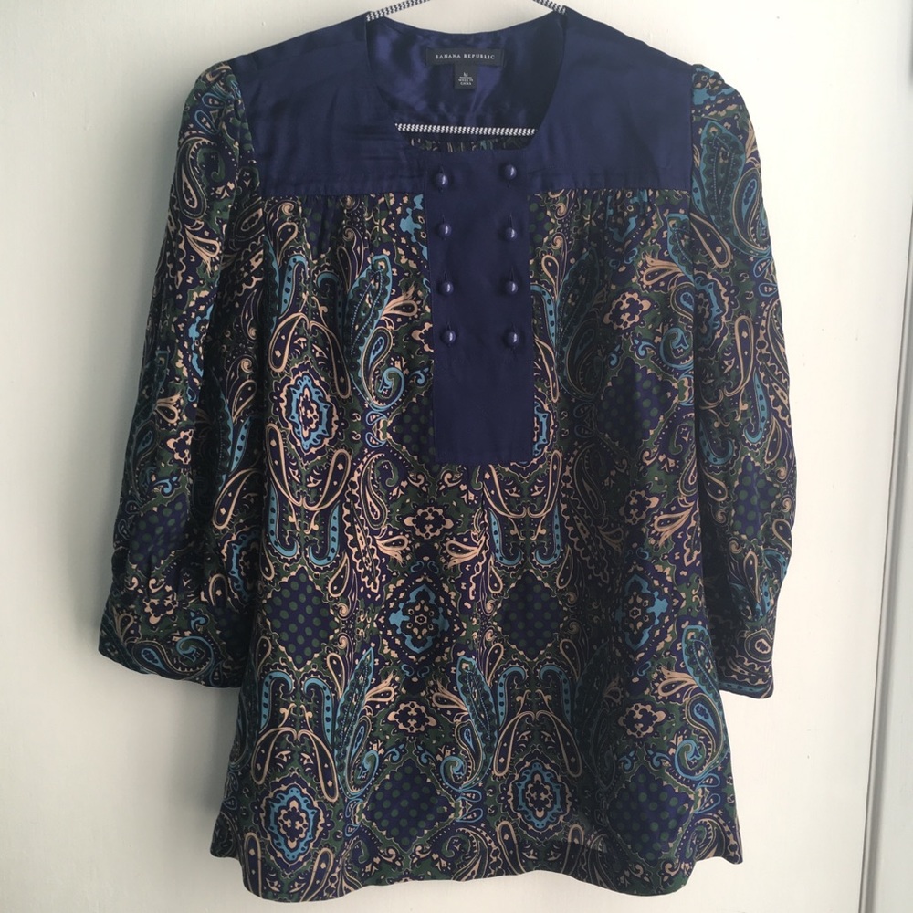 BR Silk Paisley Print Blouse